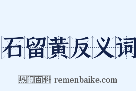 石留黄反义词是什么意思的图片